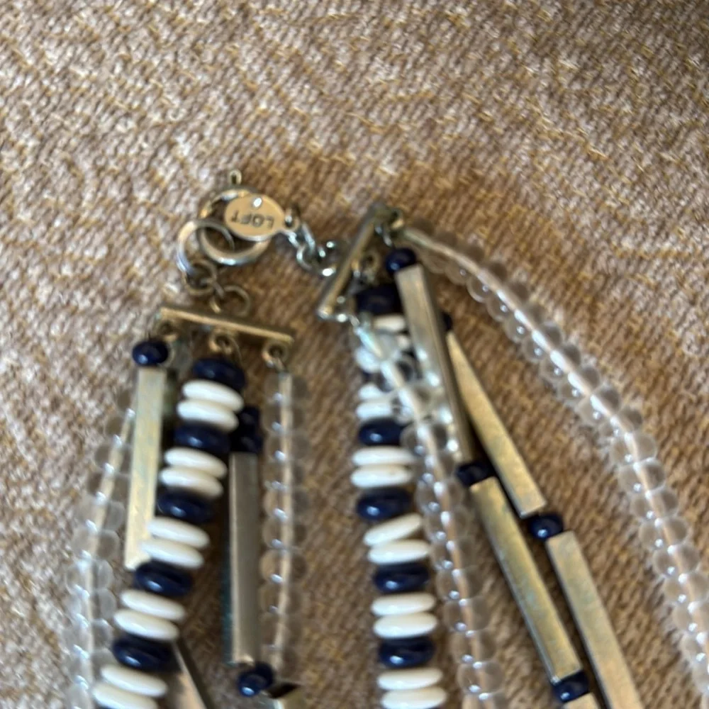 EUC Vintage LOFT Elegant Multi-Strand Necklace with Blue/Purple and Gold Details - Picture 2 of 5